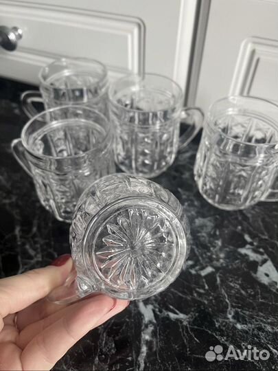 Стаканы кружки СССР, винтаж, новые, 5 шт