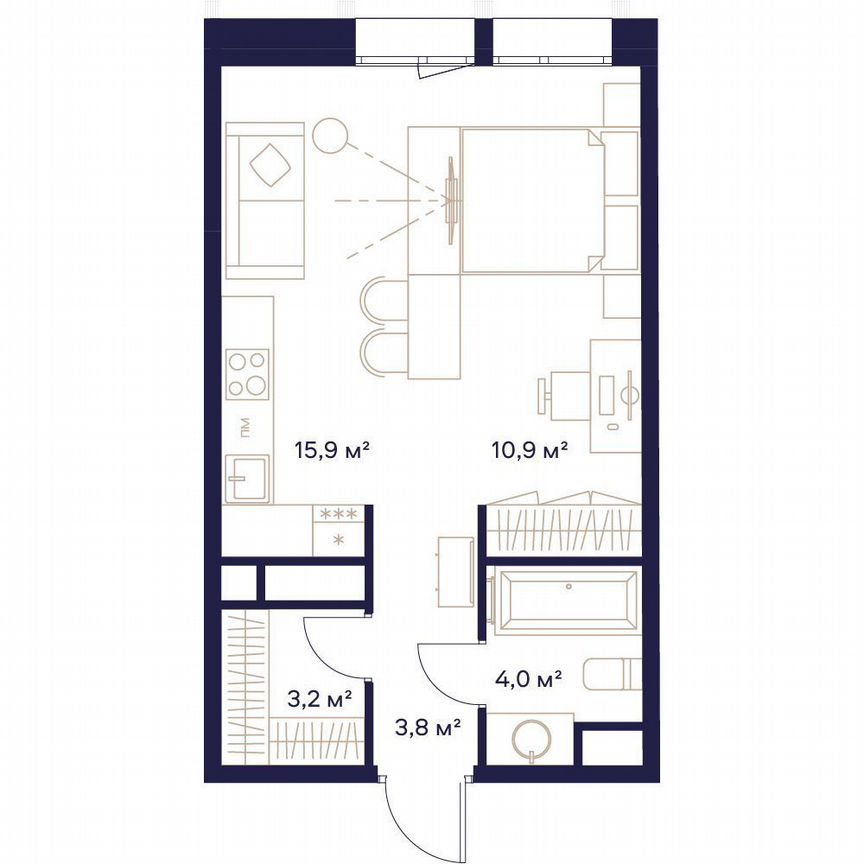 1-к. квартира, 37,8 м², 5/24 эт.