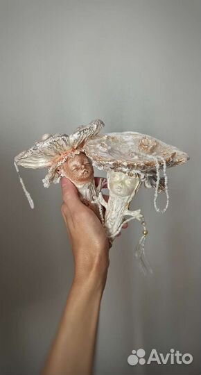 Грибок, авторская ёлочная игрушка, интерьерная