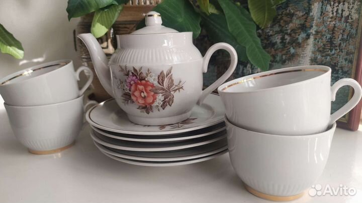 Чайный фарфоровый сервиз СССР новый