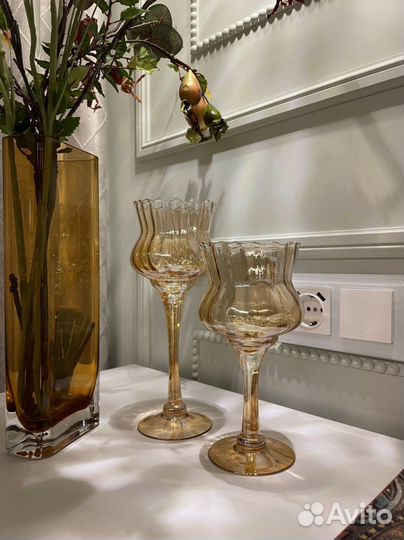 Подсвечники стеклянные