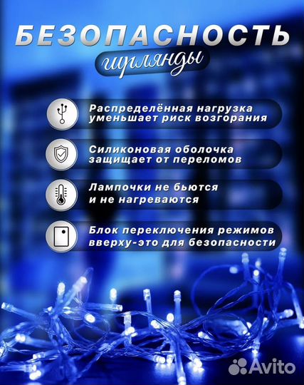 Гирлянда штора 3х2