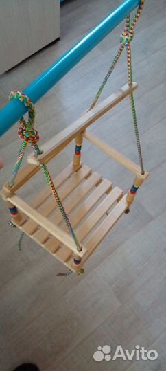 Детские качели + веревочная лестница+кольца