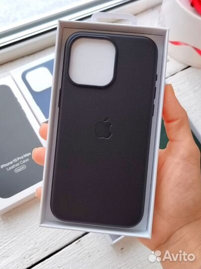 Чехол Leather case для iPhone 15 Pro Max