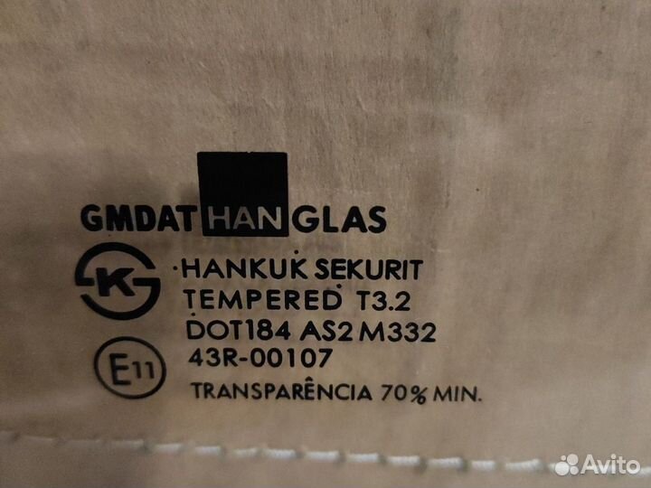 Стекло двери правое Daewoo matiz