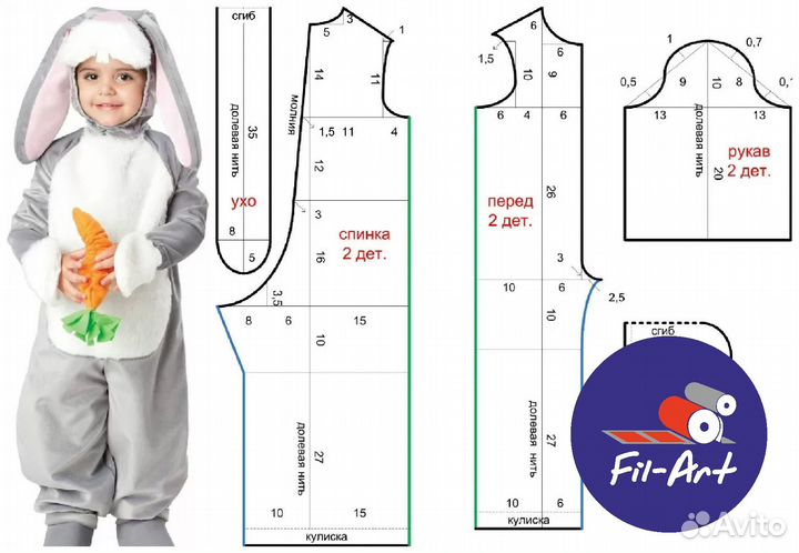 Печать лекал/выкроек/чертежей