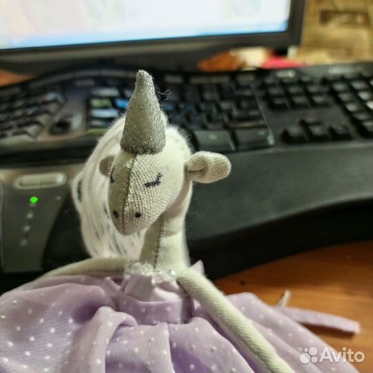 Единорог-девочка авторская игрушка кукла ручная р