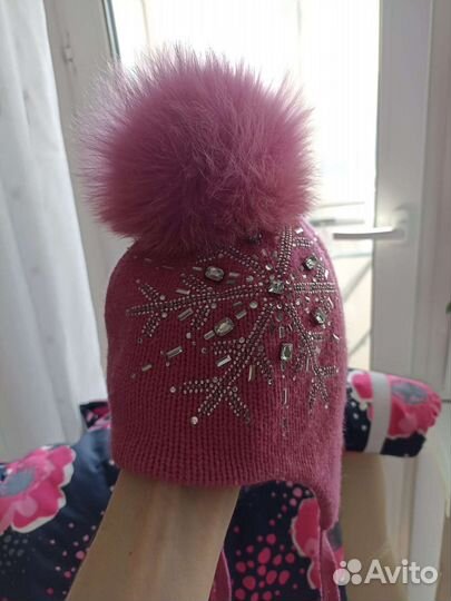Шапка зимняя для девочки 44-46