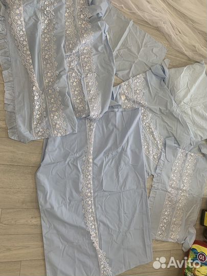 Бортики в детскую кроватку бу и постельное белье