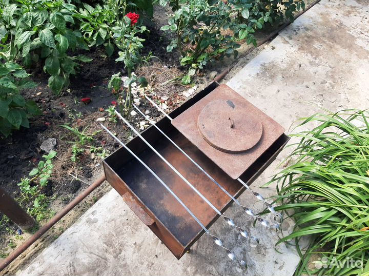 Мангал с печью под казан