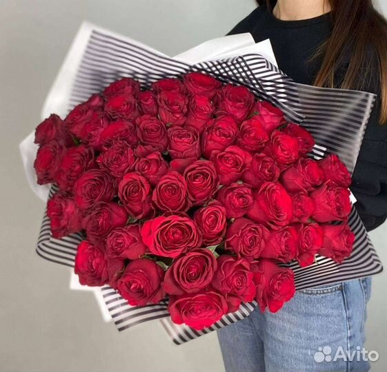 Букет из 51 розы 60 см, доставка