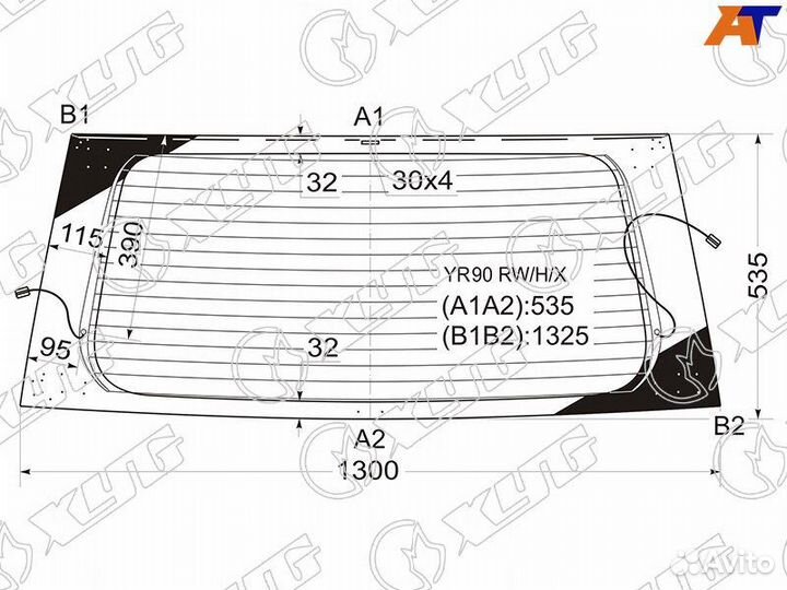 Стекло заднее Toyota Noah