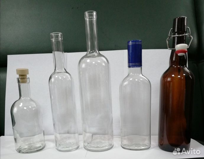Бутылка стеклянная,стеклотара,новая в ассортименте