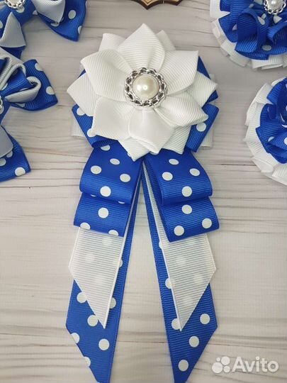 Набор бантики и галстук ручной работы