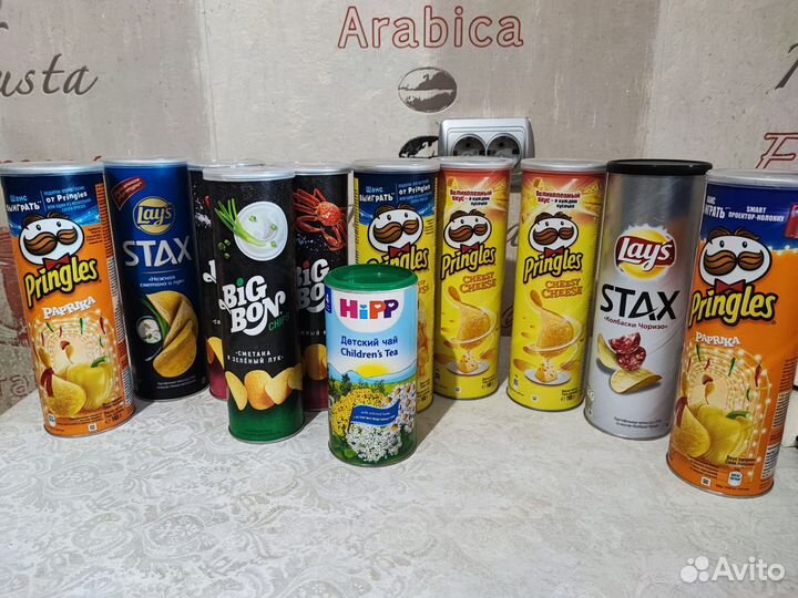 Баночки от чипсов 12 шт.цена за всё
