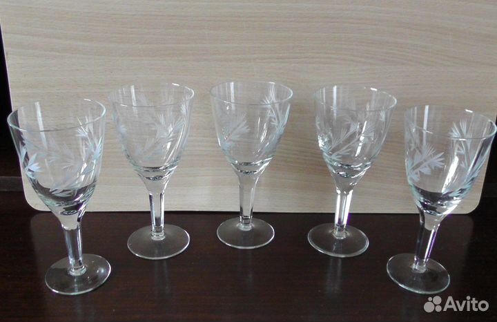 Фужеры, рюмки, стопки цветное стекло