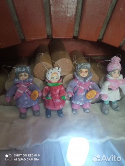 Ватные елочные игрушки