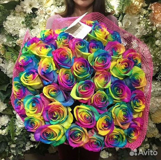 Радужные розы. Цветы Букеты с доставкой