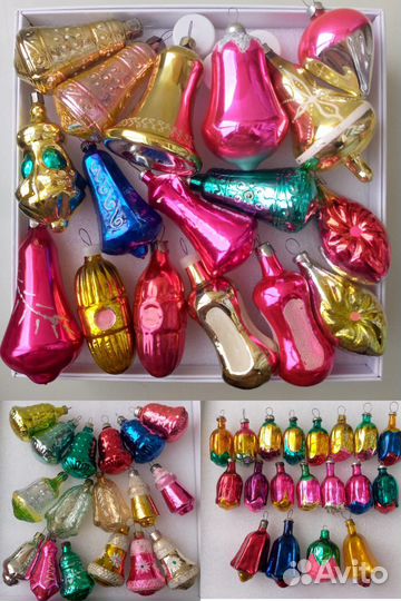 Елочные игрушки СССР Колокольчики Бутоны Колокола