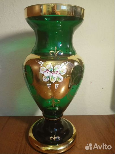 Ваза богемия смальта лепка Чехословакия 32 см