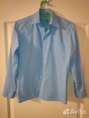 Рубашка светло-голубая на мальчика 146-33