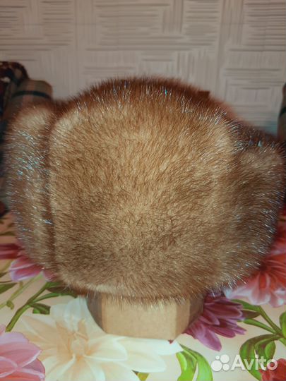 Норковая мужская шапка р.56