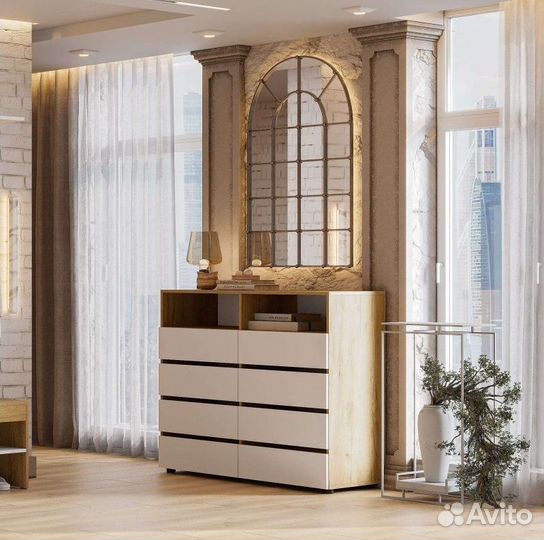 Комод новый Абрау Дуб Золотой - Белый