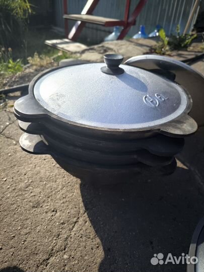 Казан чугунный узбекский 22литра с печкой