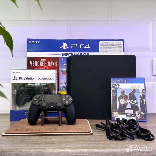 Sony PS4 Slim +UFC 4 +2 Джойстика