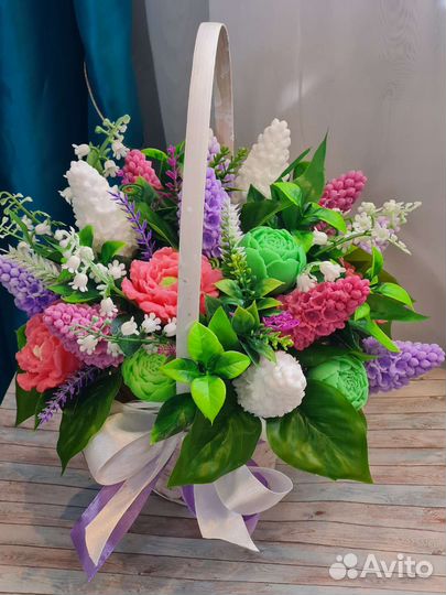 Букеты сирени и роз. Мыльные цветы