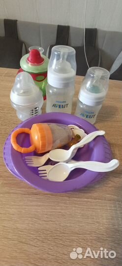 Бутылочки для кормления avent+ посуда