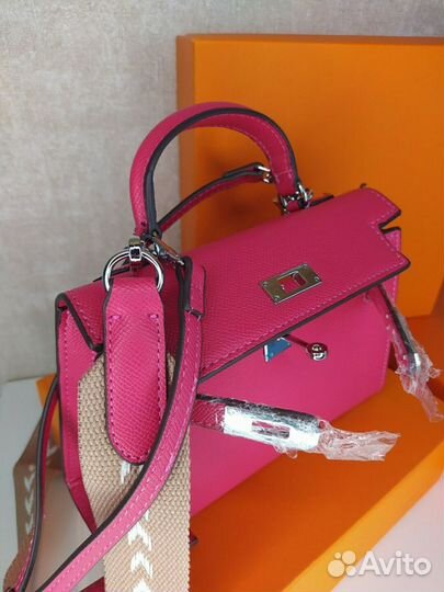 Сумка Hermes Kelly mini розовая