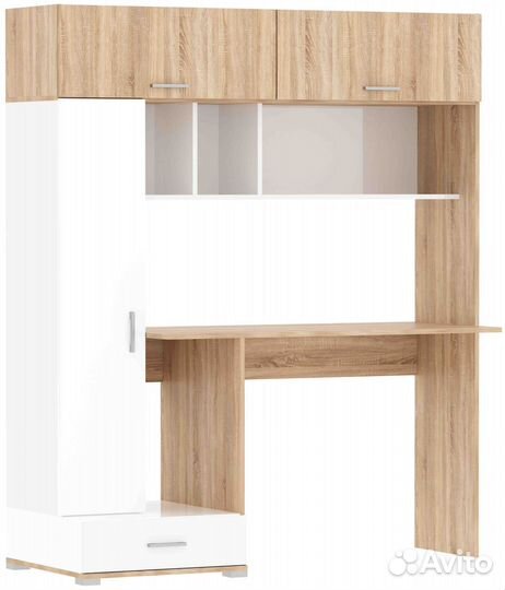 Стол новый пкс-1 Дуб Сонома/Белый глянец