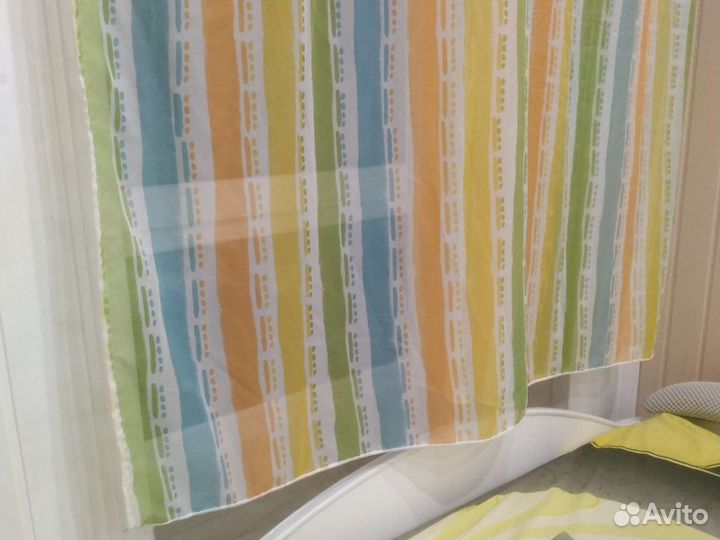 Шторы для детской в цветную полоску на ленте