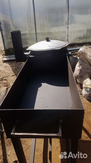 Мангал с печью под казан