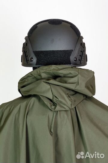 Дождевик пончо армейский оливка военный