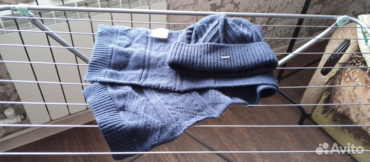 Комплект шапка и шарф мужской