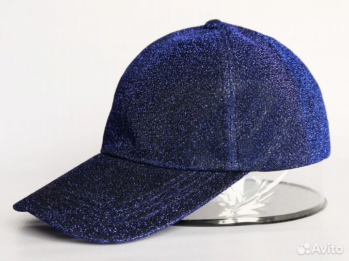 Бейсболка летняя, синий металлик