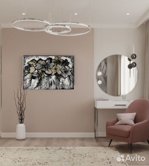 Интерьерная картина с цветами