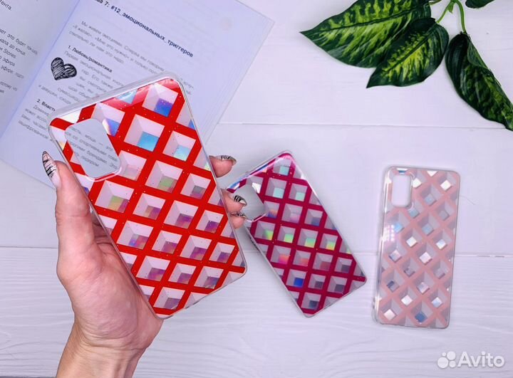 Чехол для Samsung, iPhone, Honor, Huawei 3D ромб