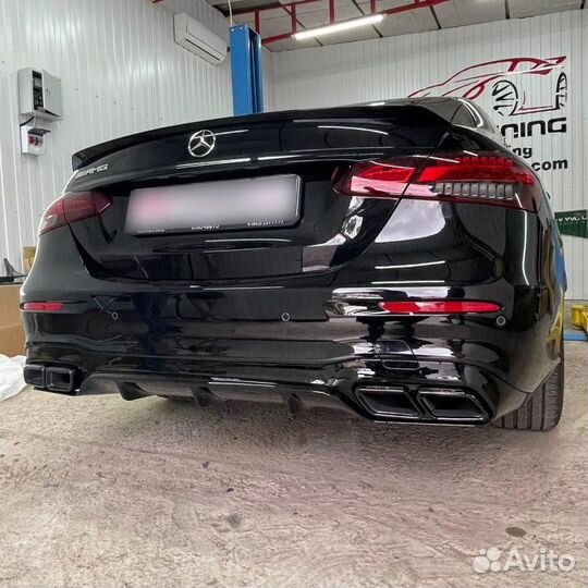 Диффузор Mercedes E-class w213 63s AMG черный+