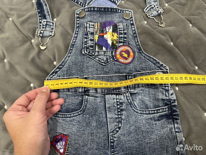 Джинсовый комбинезон для девочки (98)