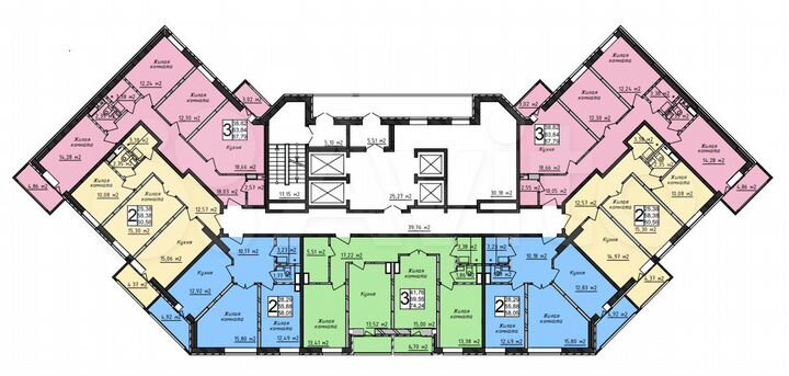 3-к. квартира, 87,3 м², 24/25 эт.