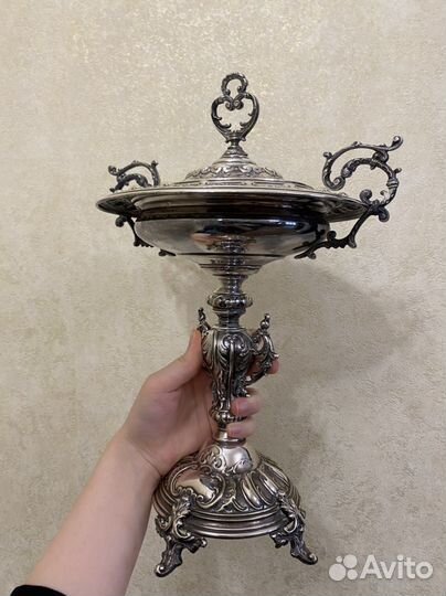 Антикварная Ваза посеребрение