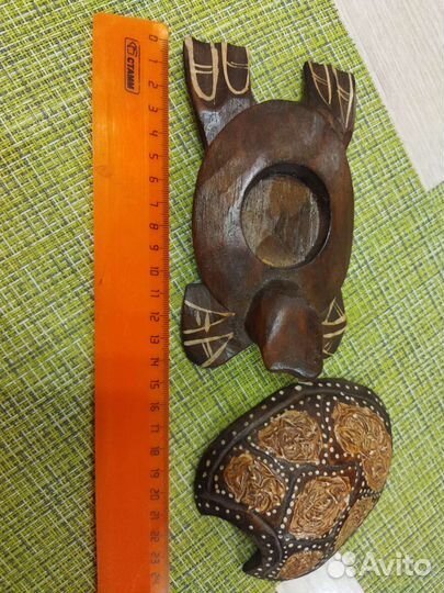 Подсвечник Черепаха дерево ручная работа