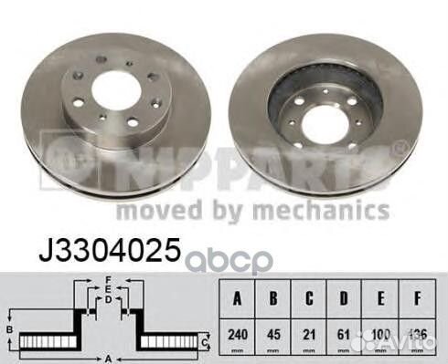 J3304025 Диск тормозной honda civic 1.3-1.6 91