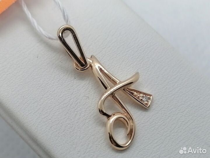 Подвеска золотая буква А Au 585 (Титова)