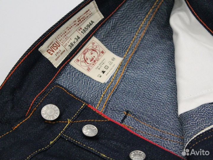 Джинсы Evisu редкий синий selvage denim