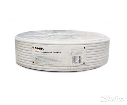 Кабель коаксиальный RG-6U Light cadena белый 100 м