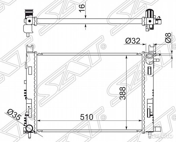Радиатор охлаждения Renault Logan 2